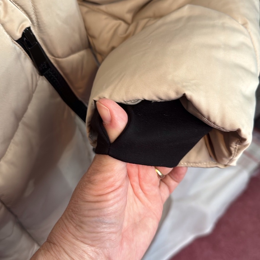 NWT L Nine West Duvet Puffer Coat Tan - Picture 13 of 16